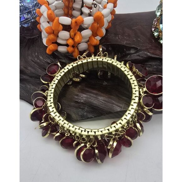 Vintage to Now One Size Stretch & Wrap Bracelet Lot ( 4 )  Rhinstone Bling - Picture 3 of 15